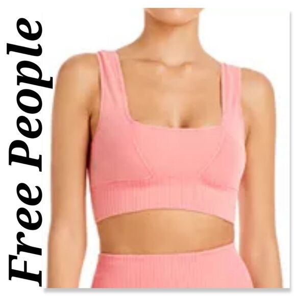 NWOT FREE PEOPLE GIOD KARMA SQUARE NECK SPORTS BRA - Picture 1 of 9